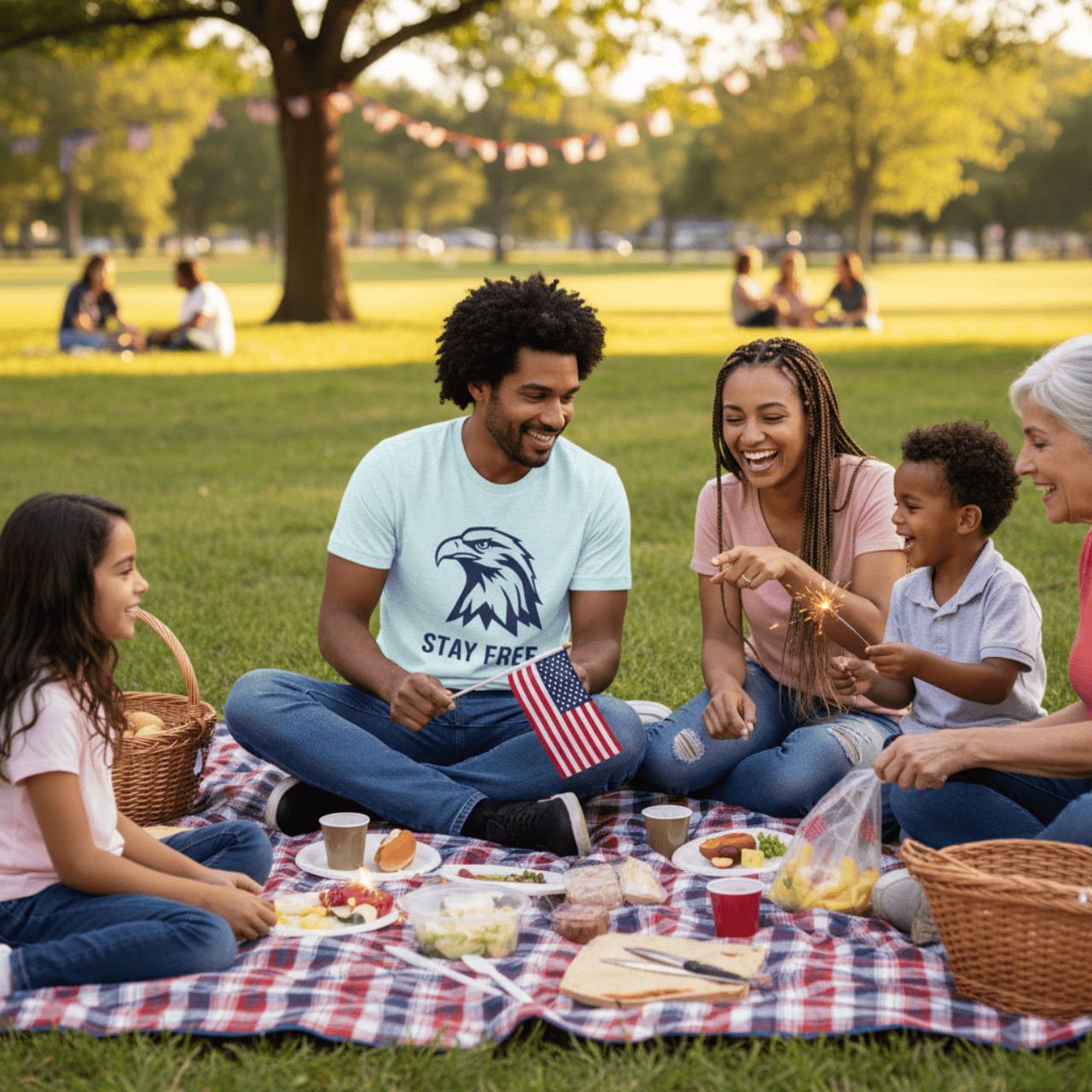 Stay Free | Navy Blue Eagle | Graphic Tee