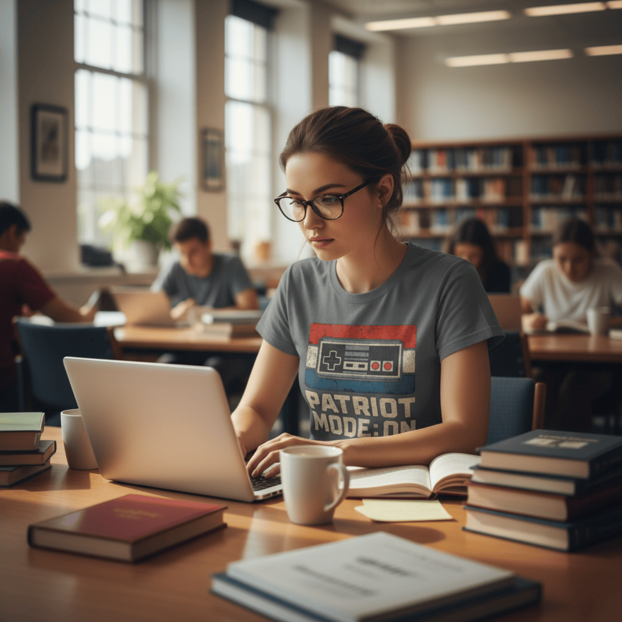 Patriot Mode On | Retro Game Controller (Vintage Gamer Style) | Graphic Tee