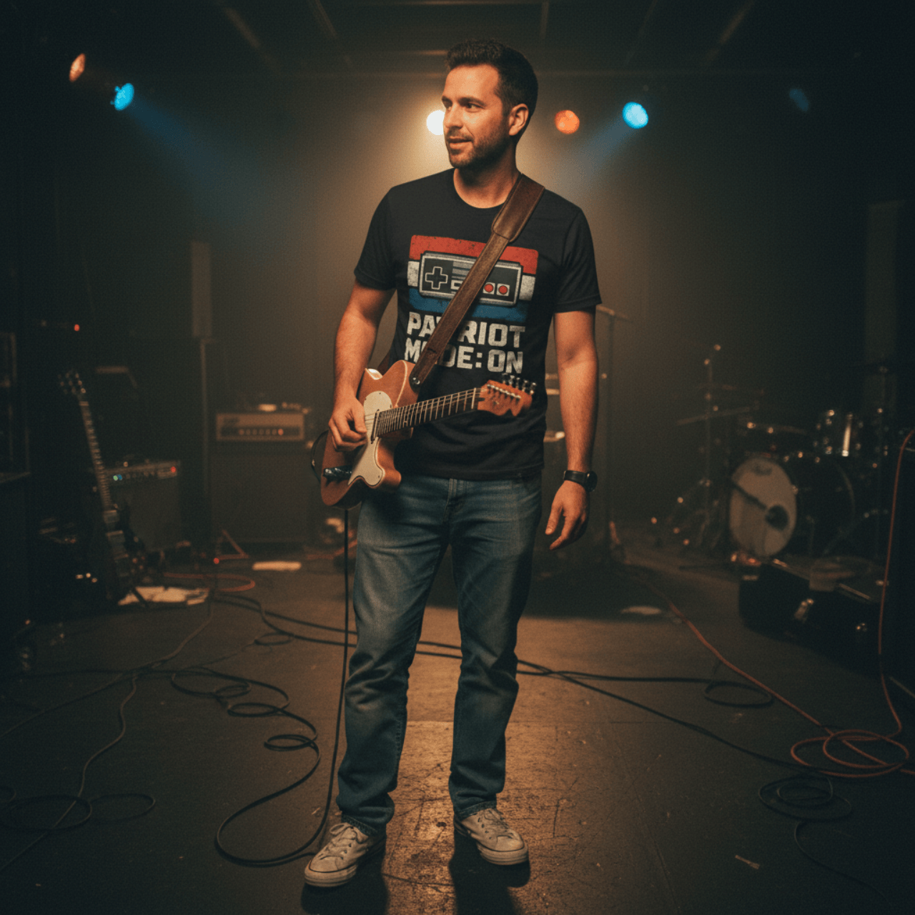 Patriot Mode On | Retro Game Controller (Vintage Gamer Style) | Graphic Tee