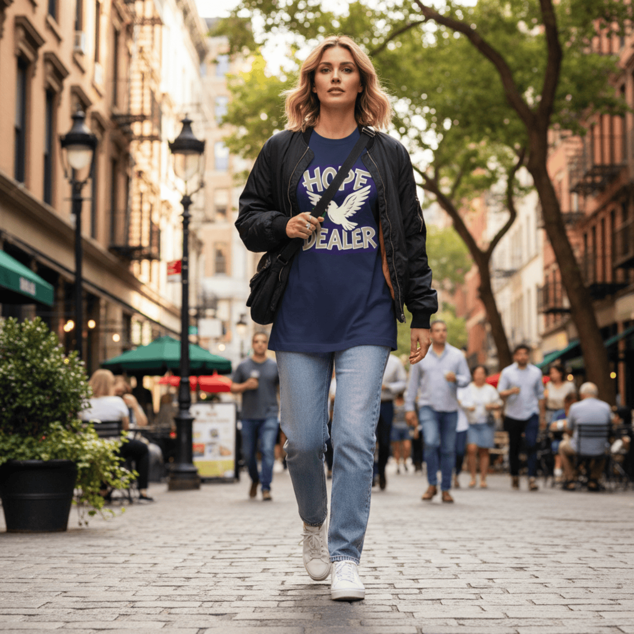 Hope Dealer | Witty Christian Dove T Shirt | Oversized Boxy Tee