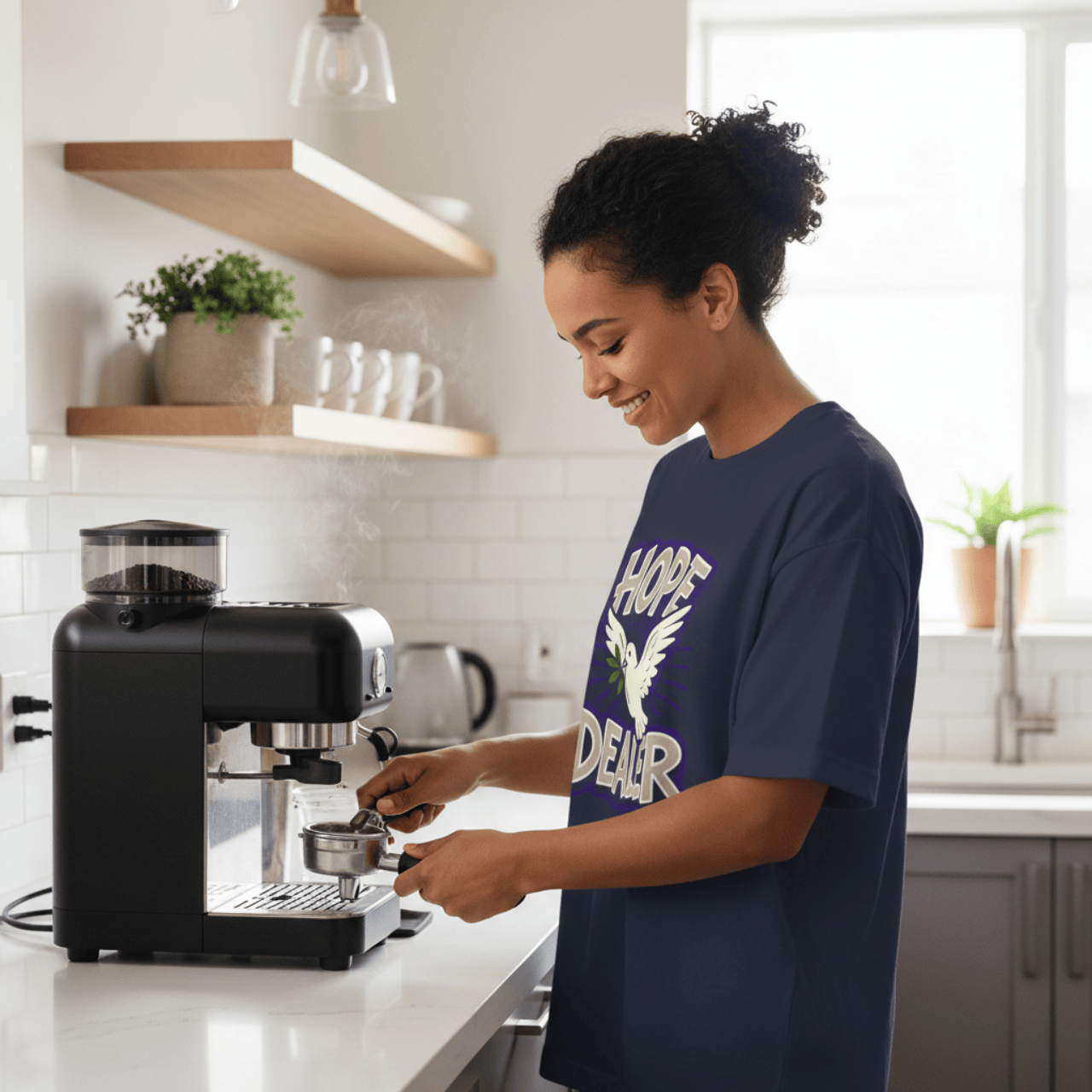 Hope Dealer | Witty Christian Dove T Shirt | Oversized Boxy Tee