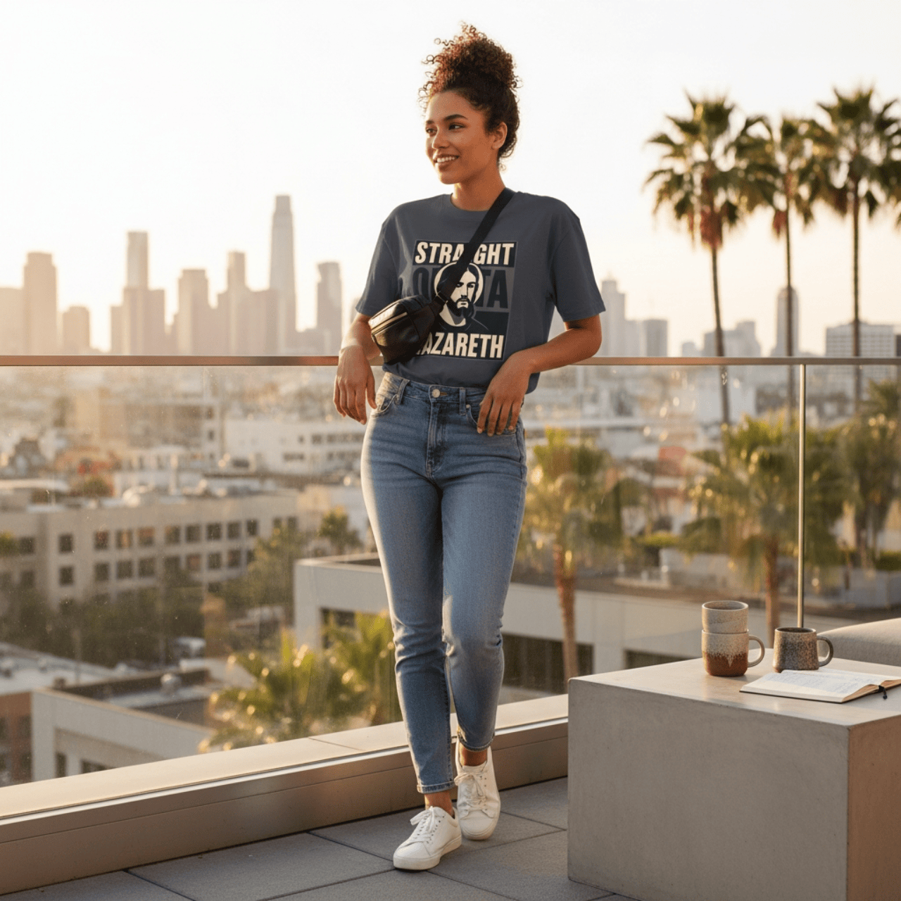 Straight Outta Nazareth | Witty Jesus T Shirt | Oversized Boxy Tee