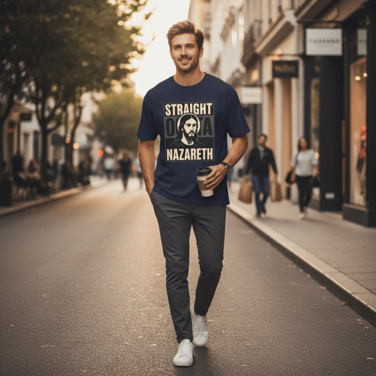 Straight Outta Nazareth | Witty Jesus T Shirt | Oversized Boxy Tee