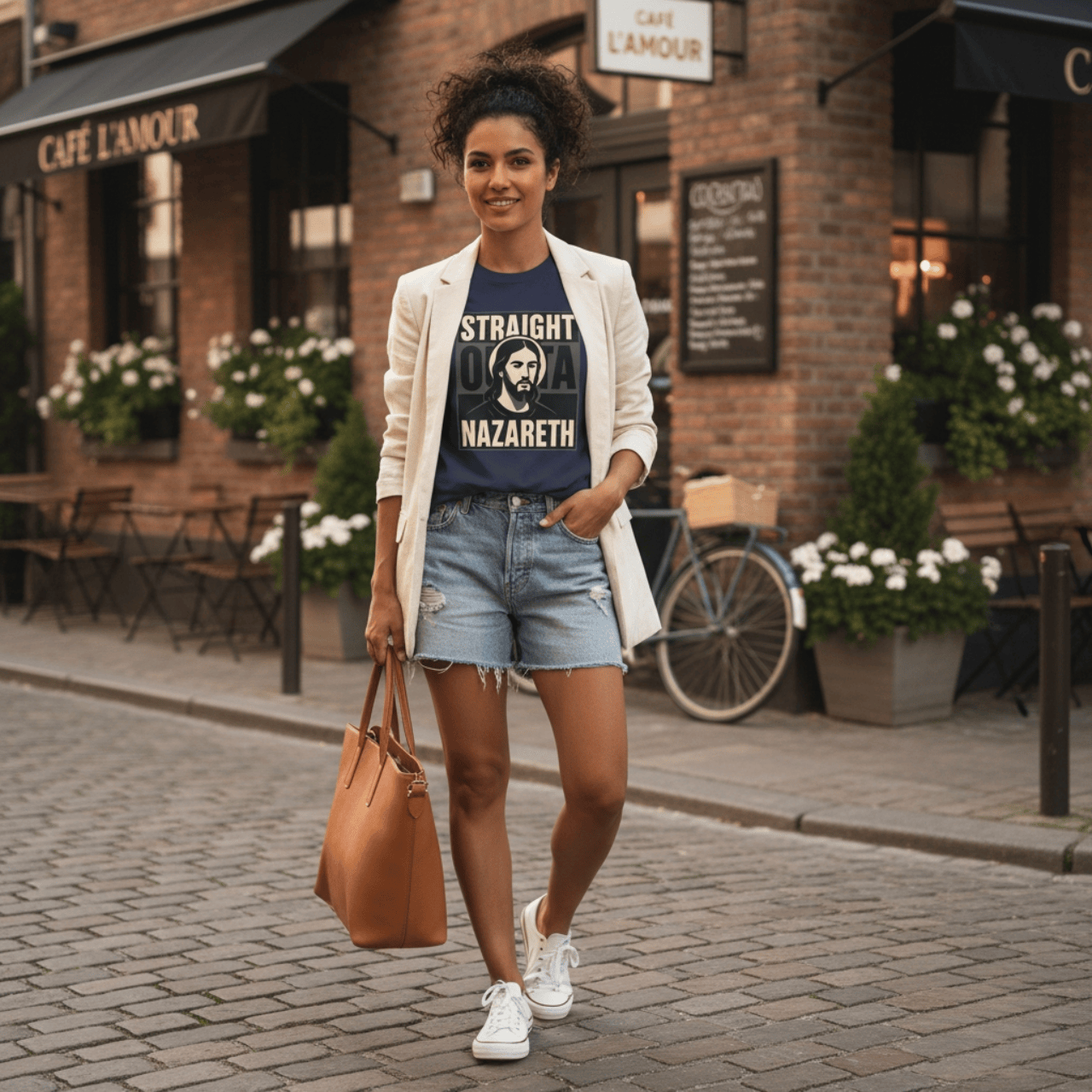 Straight Outta Nazareth | Witty Jesus T Shirt | Oversized Boxy Tee