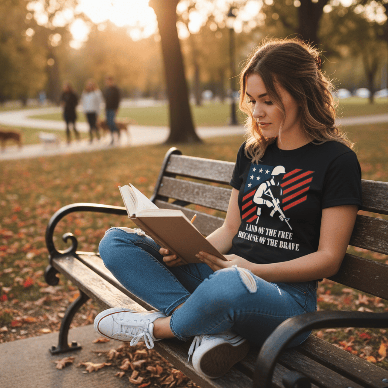 Land of the Free Because of the Brave | American Valor Edition | Graphic Tee