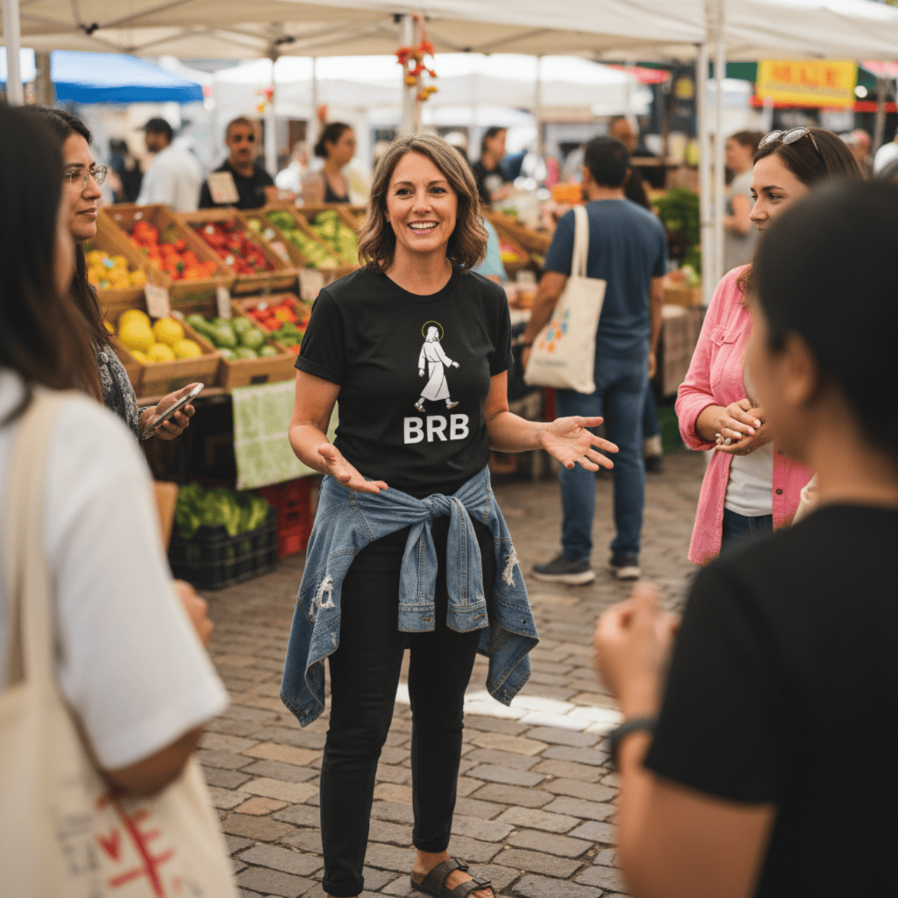 BRB Jesus | Funny Premium Christian T Shirt | Graphic Tee