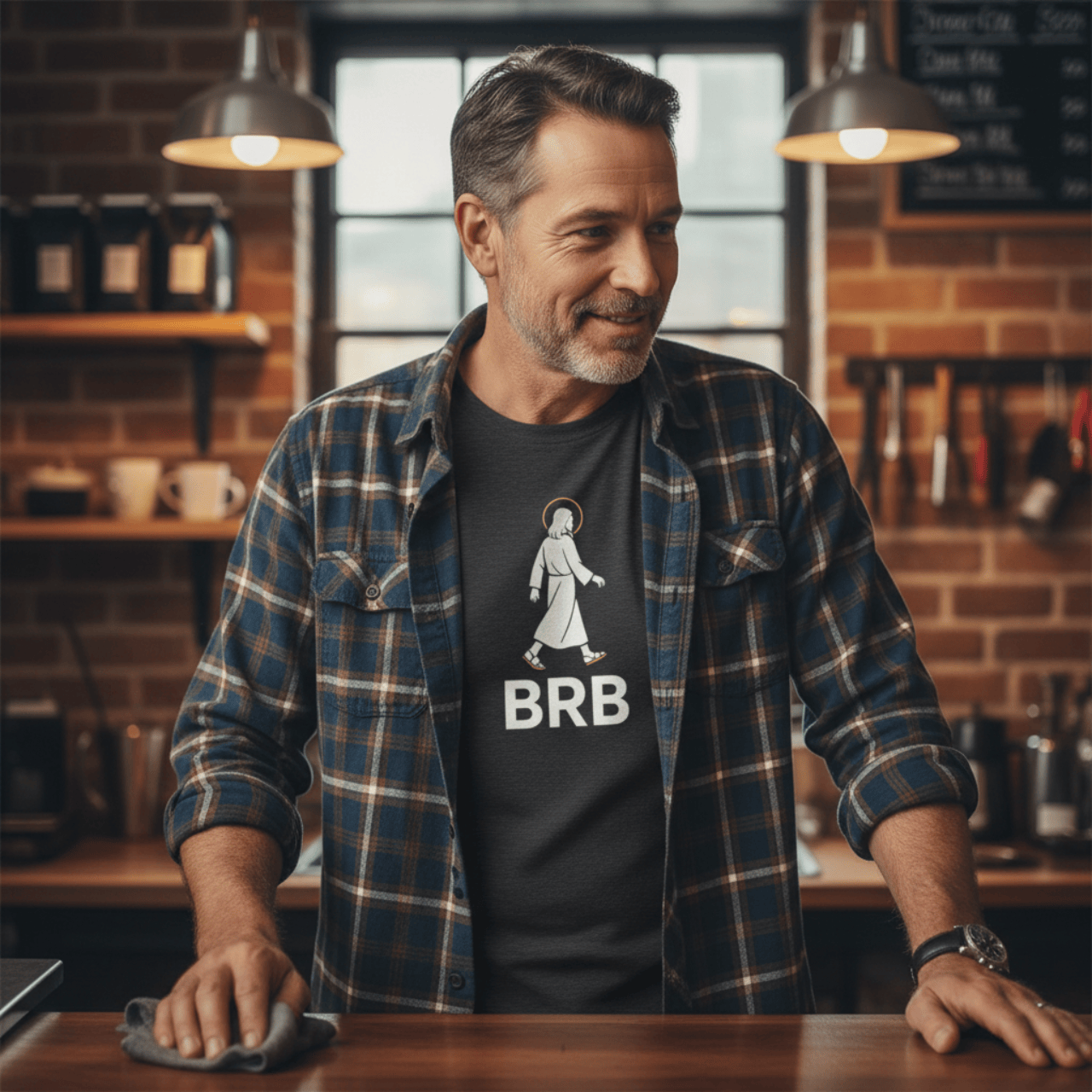 BRB Jesus | Funny Premium Christian T Shirt | Graphic Tee