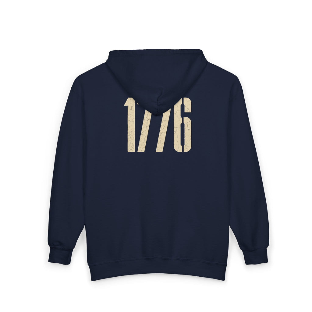 Hoodie 1776 Zip Hoodie with Colonial Eagle — Patriotic American Revolution Sweatshirt