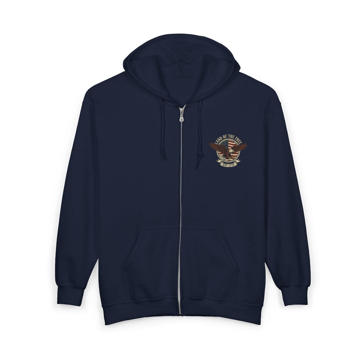 Hoodie 1776 Zip Hoodie with Colonial Eagle — Patriotic American Revolution Sweatshirt