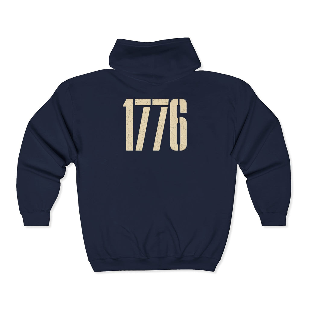 Hoodie 1776 Zip Hoodie with Colonial Eagle — Patriotic American Revolution Sweatshirt