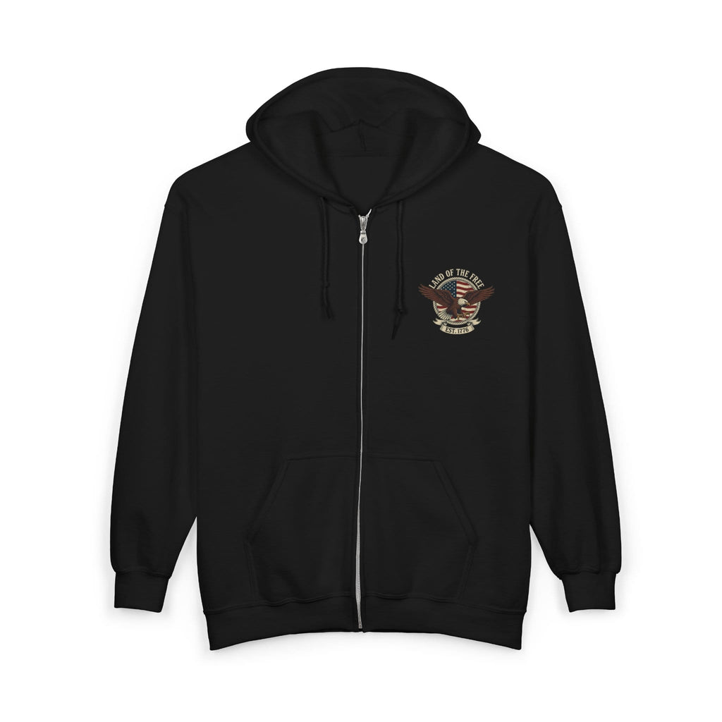 Hoodie 1776 Zip Hoodie with Colonial Eagle — Patriotic American Revolution Sweatshirt