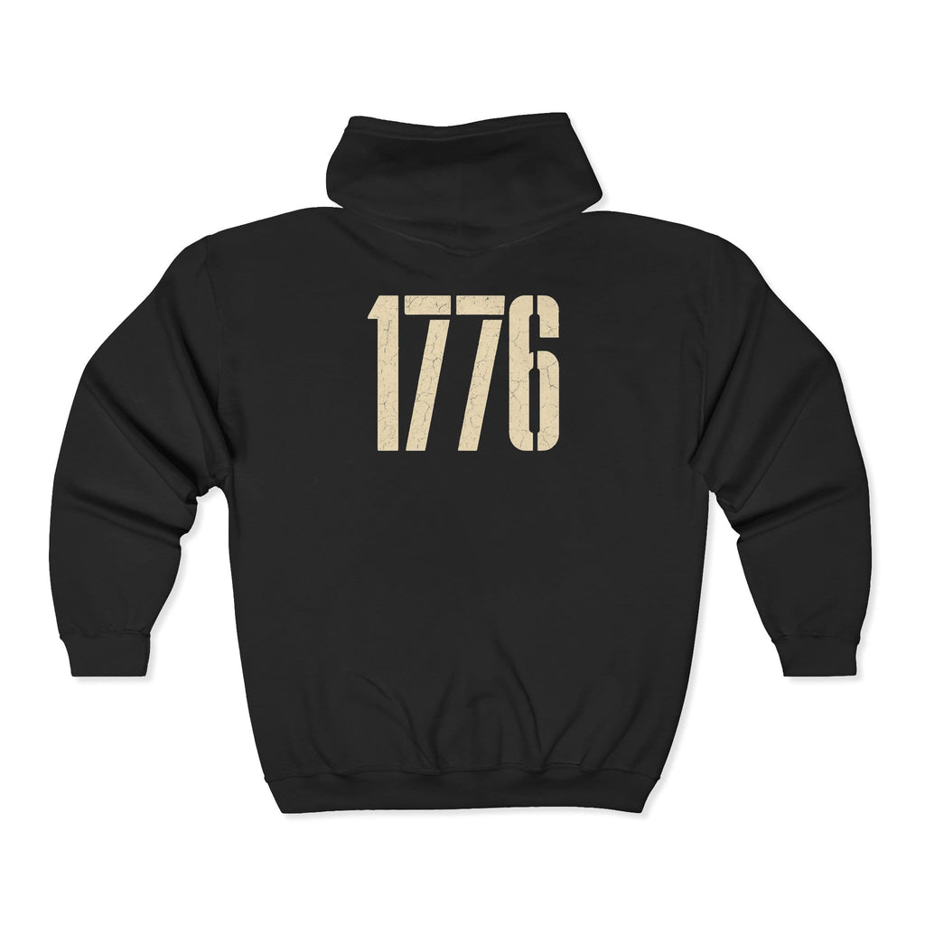 Hoodie 1776 Zip Hoodie with Colonial Eagle — Patriotic American Revolution Sweatshirt