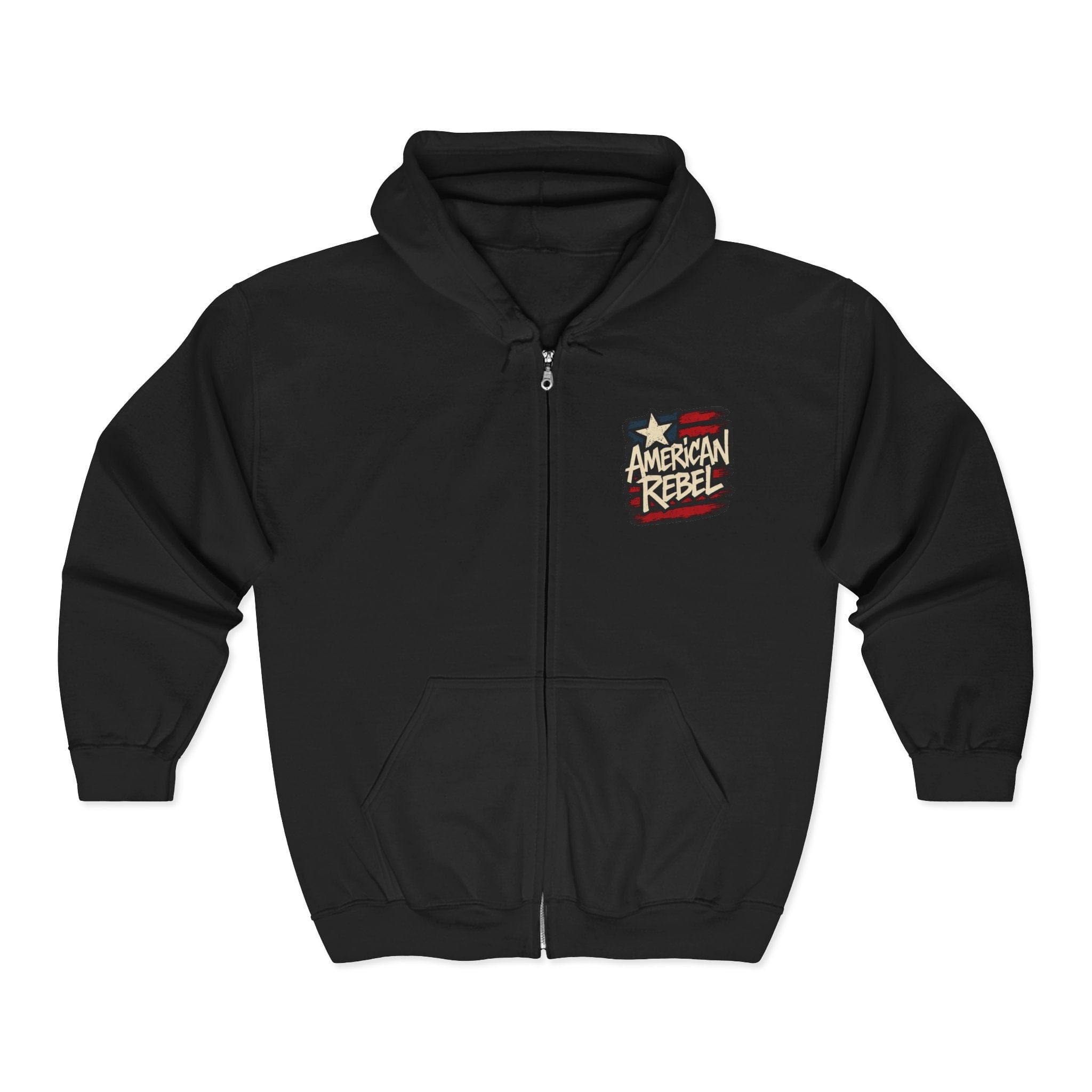 Hoodie American Rebel | Double Printed Graphic Zip-Up | Hoodie