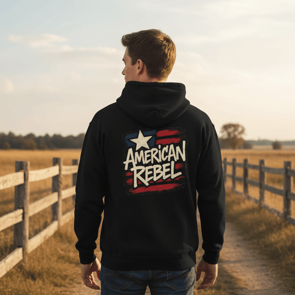 Hoodie American Rebel | Double Printed Graphic Zip-Up | Hoodie