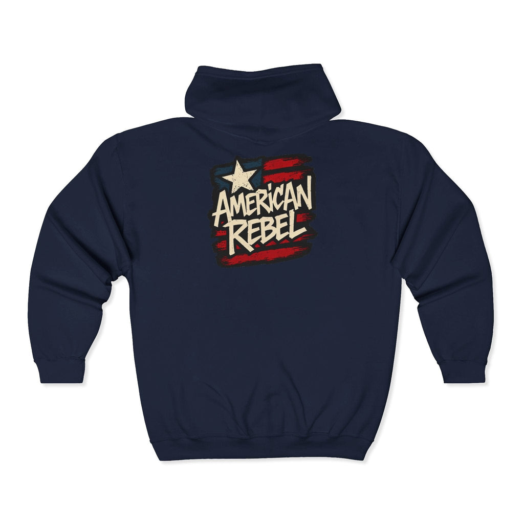 Hoodie American Rebel | Double Printed Graphic Zip-Up | Hoodie