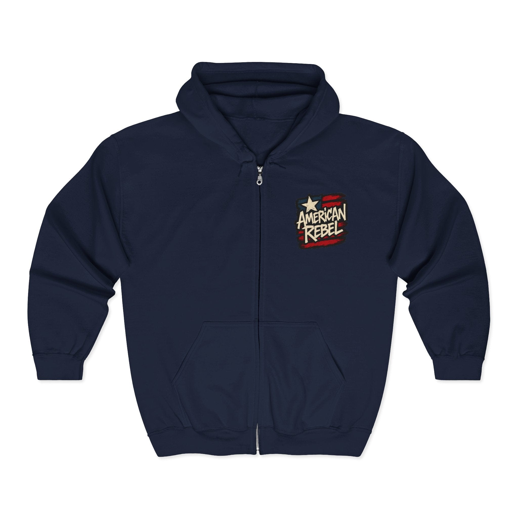 Hoodie American Rebel | Double Printed Graphic Zip-Up | Hoodie