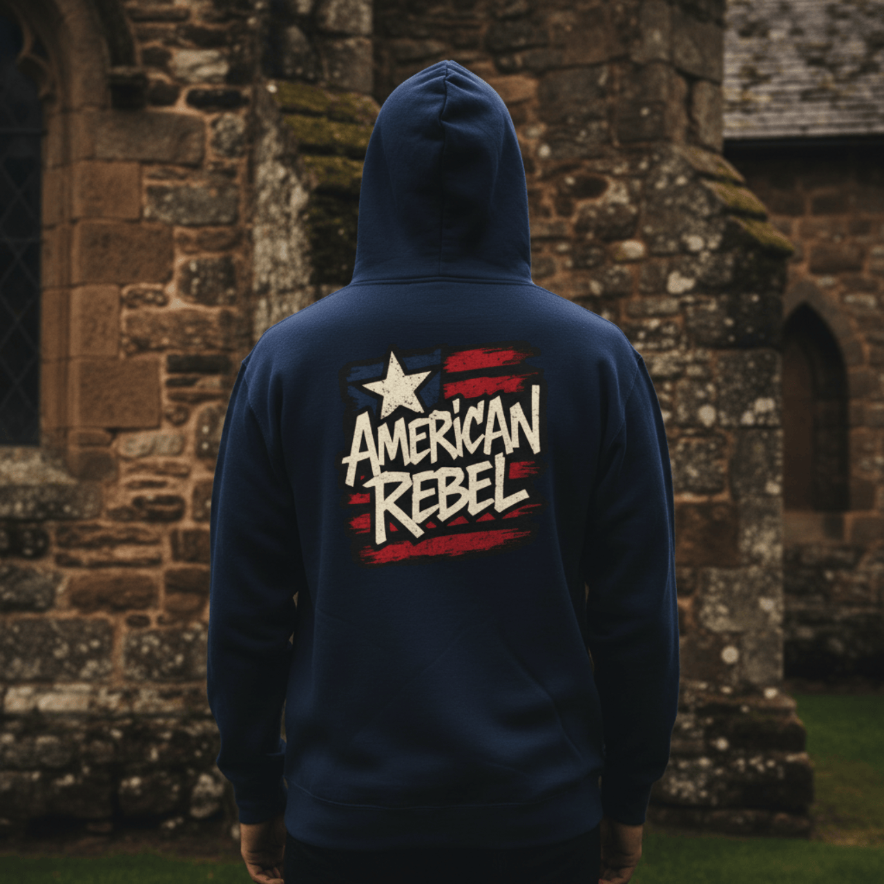 Hoodie American Rebel | Double Printed Graphic Zip-Up | Hoodie