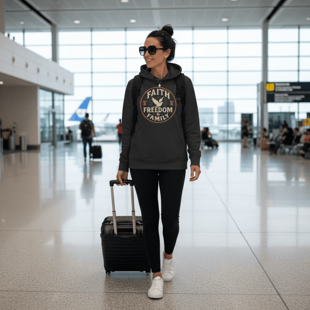 Hoodie Charcoal Heather / XS Faith Freedom & Family | Patriotic Dove Midweight Pullover | Hoodie