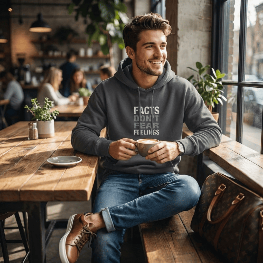 Hoodie Facts Don't Fear Feelings | Embroidered Sweatshirt | Hoodie
