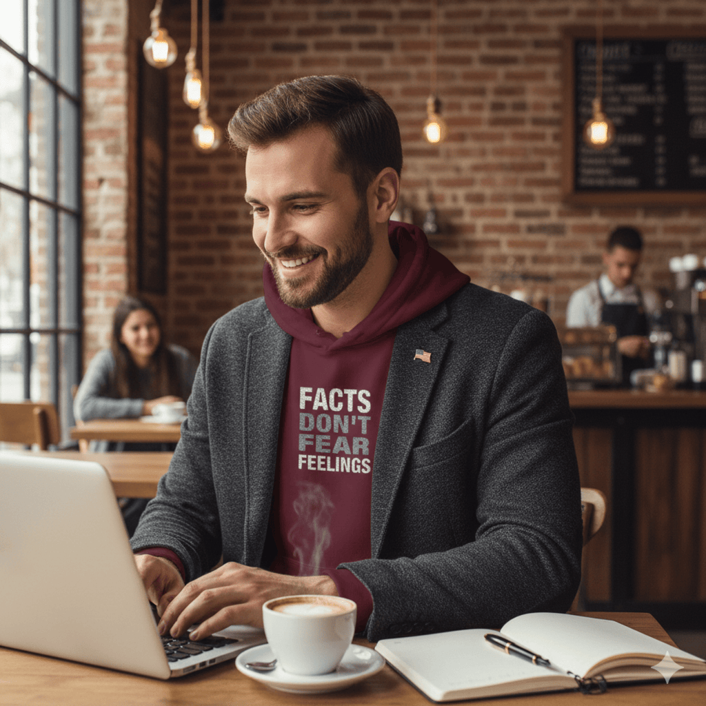 Hoodie Facts Don't Fear Feelings | Embroidered Sweatshirt | Hoodie