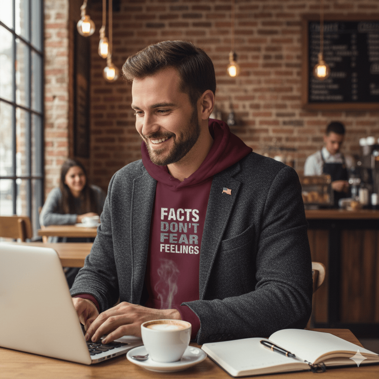 Hoodie Facts Don't Fear Feelings | Embroidered Sweatshirt | Hoodie