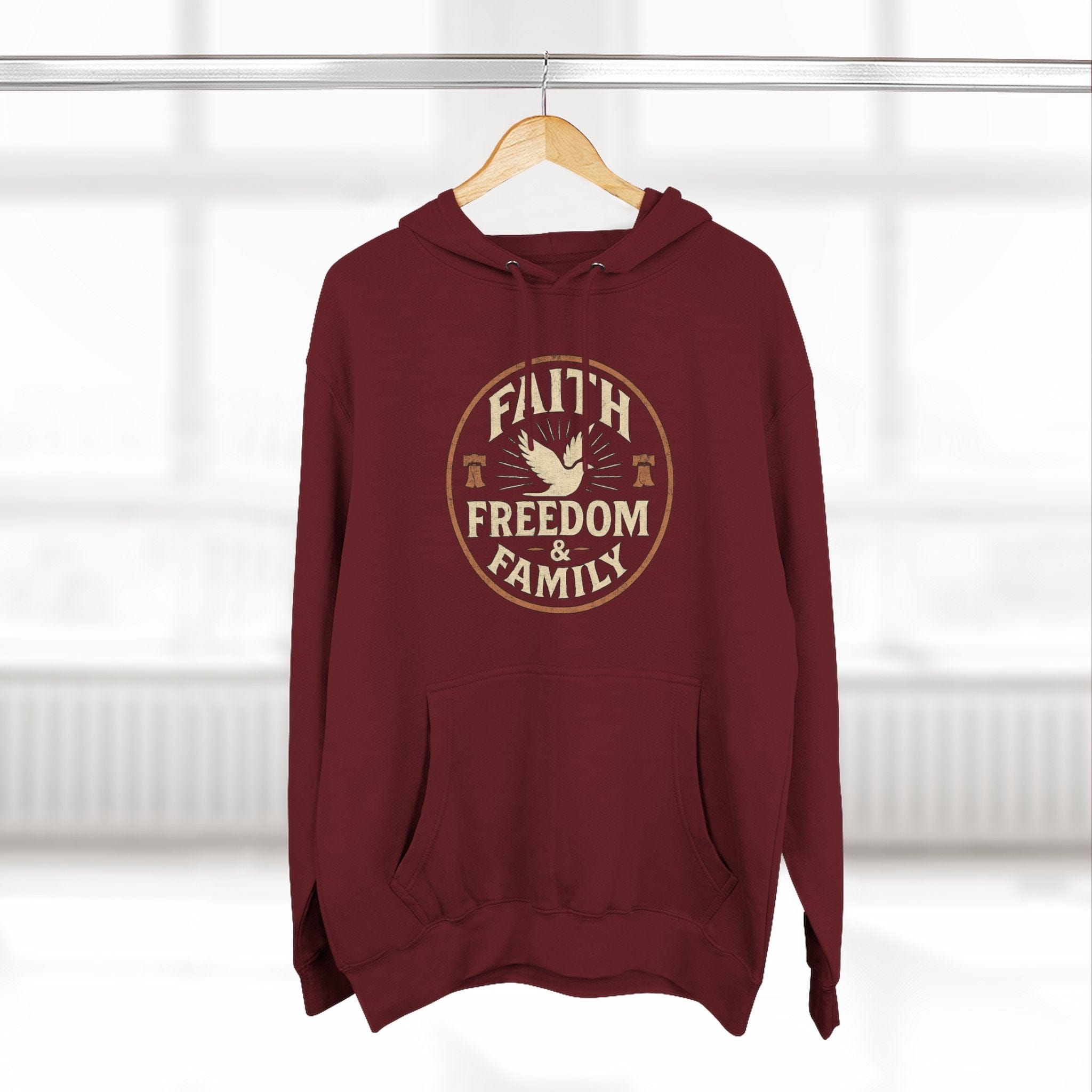 Hoodie Faith Freedom & Family | Patriotic Dove Midweight Pullover | Hoodie