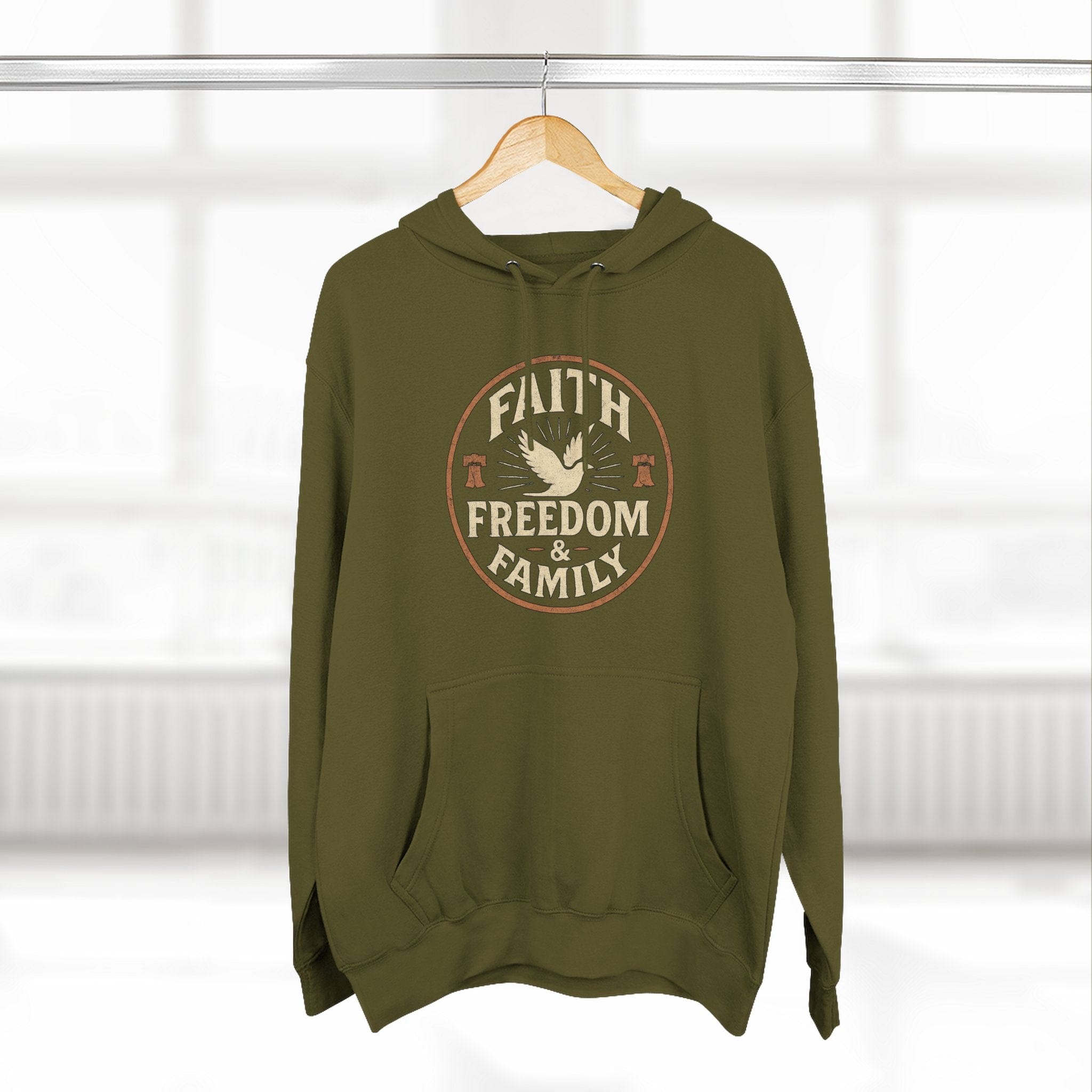 Hoodie Faith Freedom & Family | Patriotic Dove Midweight Pullover | Hoodie
