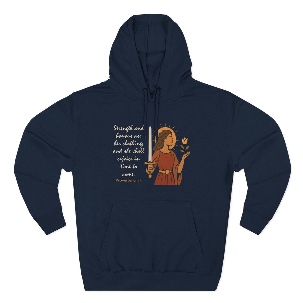 Hoodie Proverbs 31:25 | Strength and Honor Christian Hoodie | Inspirational Women’s Pullover