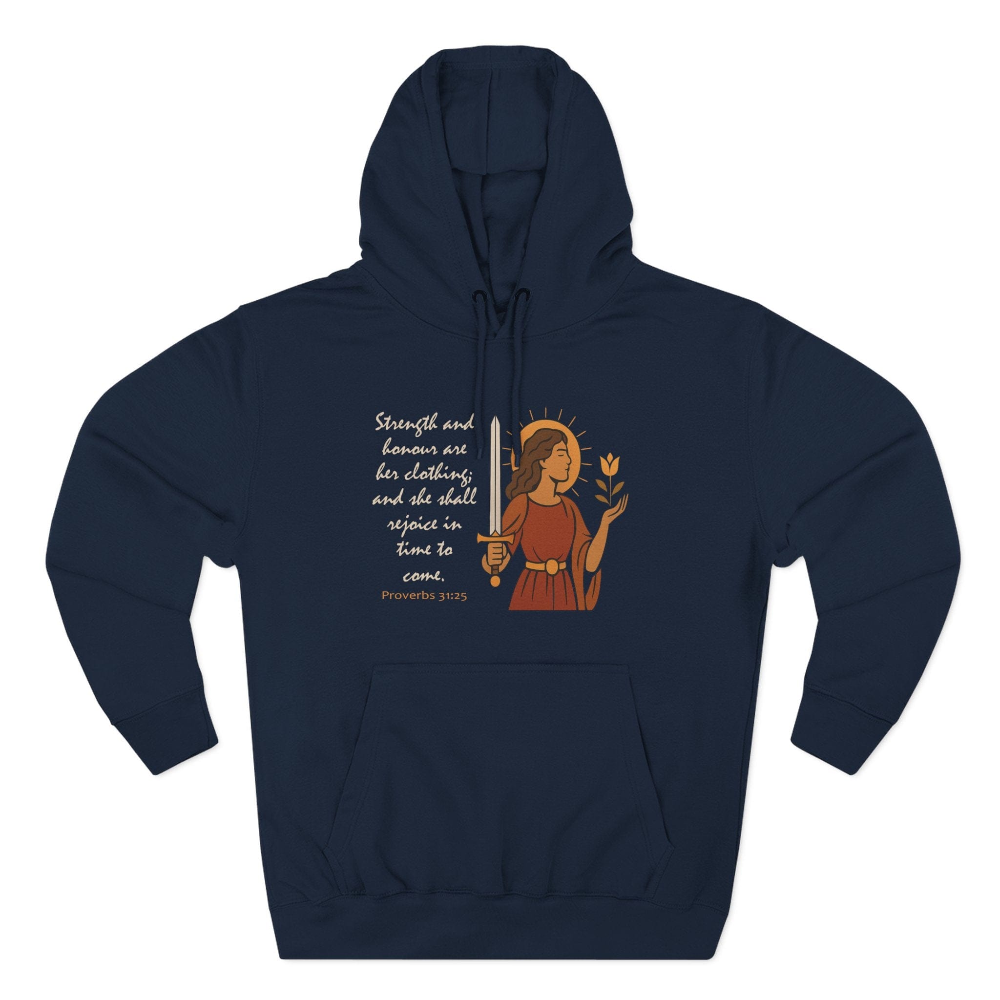 Hoodie Proverbs 31:25 | Strength and Honor Christian Hoodie | Inspirational Women’s Pullover