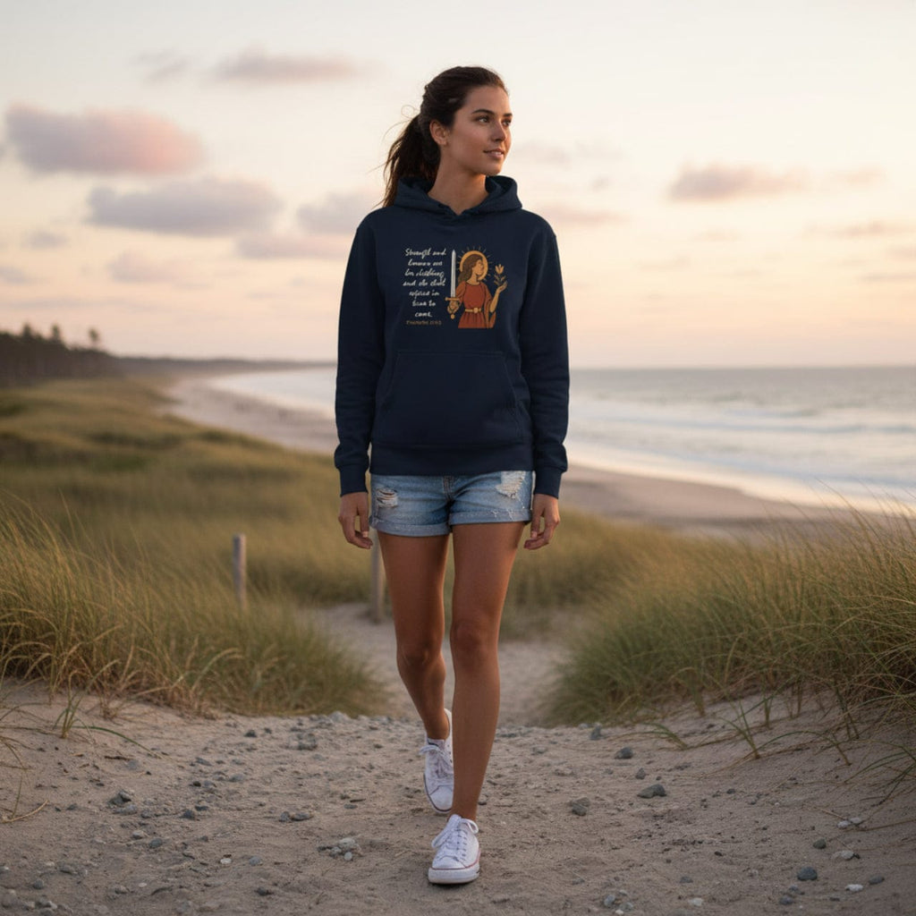 Hoodie Proverbs 31:25 | Strength and Honor Christian Hoodie | Inspirational Women’s Pullover