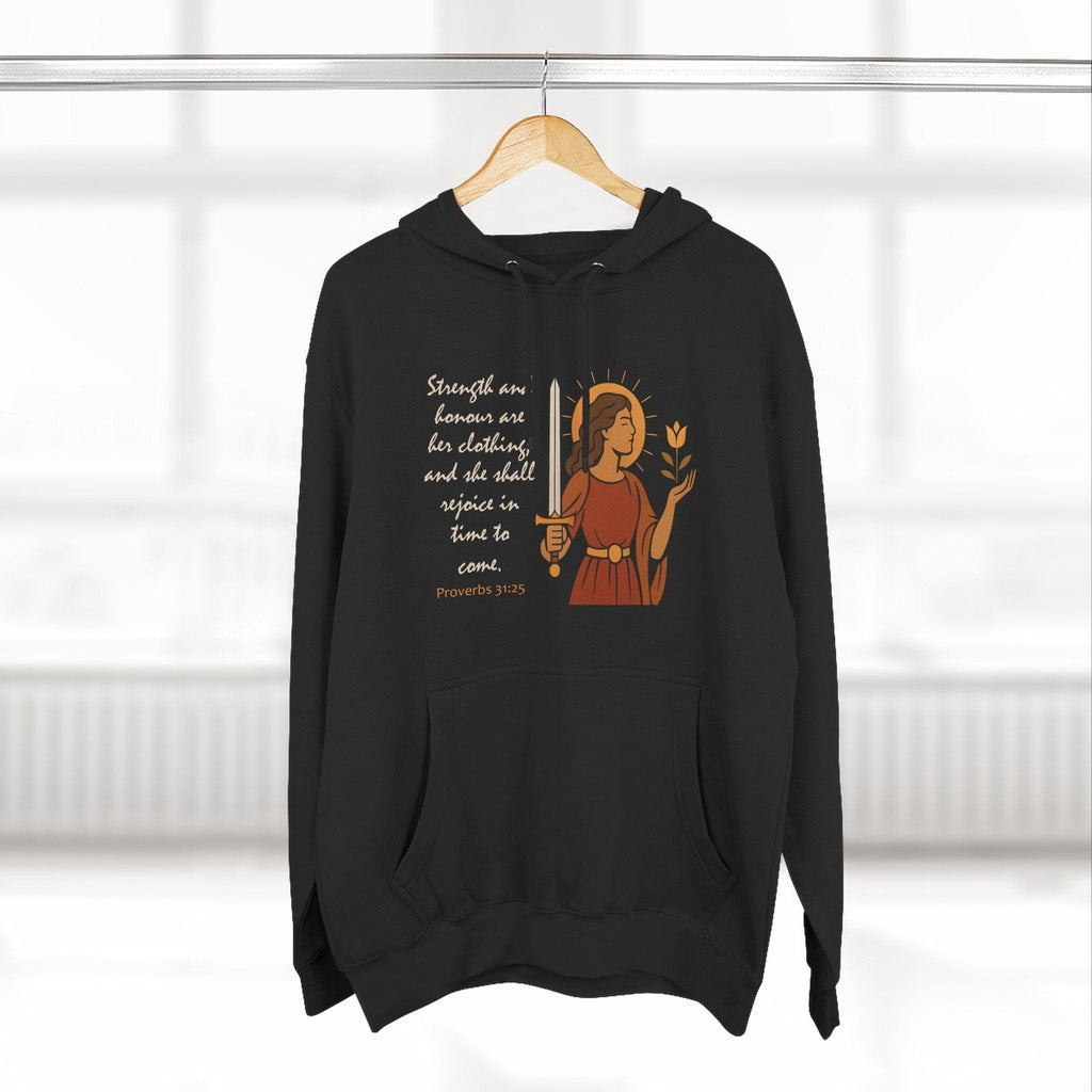 Hoodie Proverbs 31:25 | Strength and Honor Christian Hoodie | Inspirational Women’s Pullover