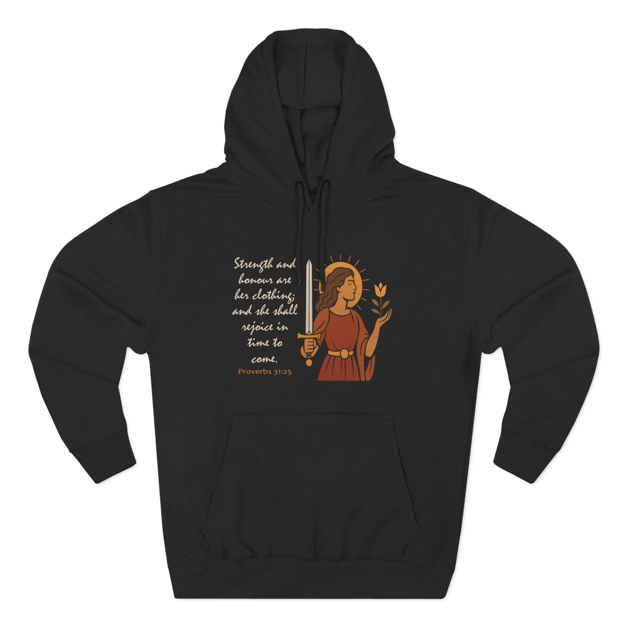 Hoodie Proverbs 31:25 | Strength and Honor Christian Hoodie | Inspirational Women’s Pullover