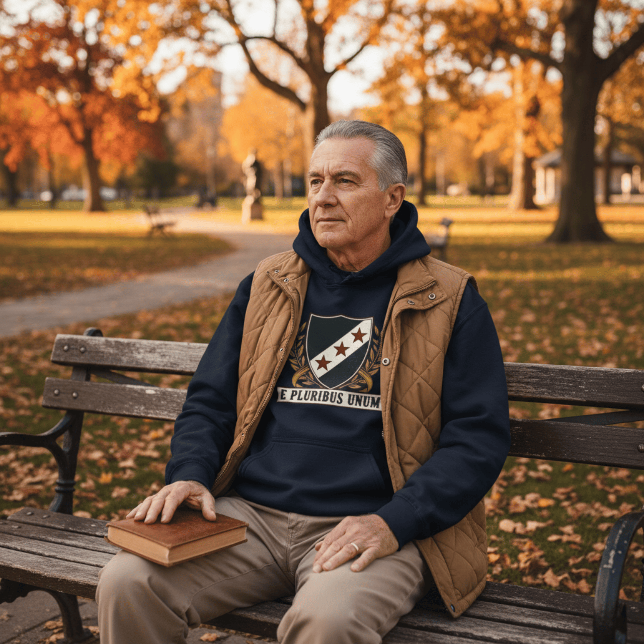 Hoodie XS / Navy E Pluribus Unum Crest | Vintage Shield Midweight Pullover | Hoodie