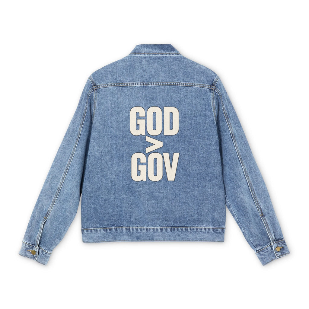 Outerwear God > Gov | God Greater Than Government | Rear Print Denim Jacket