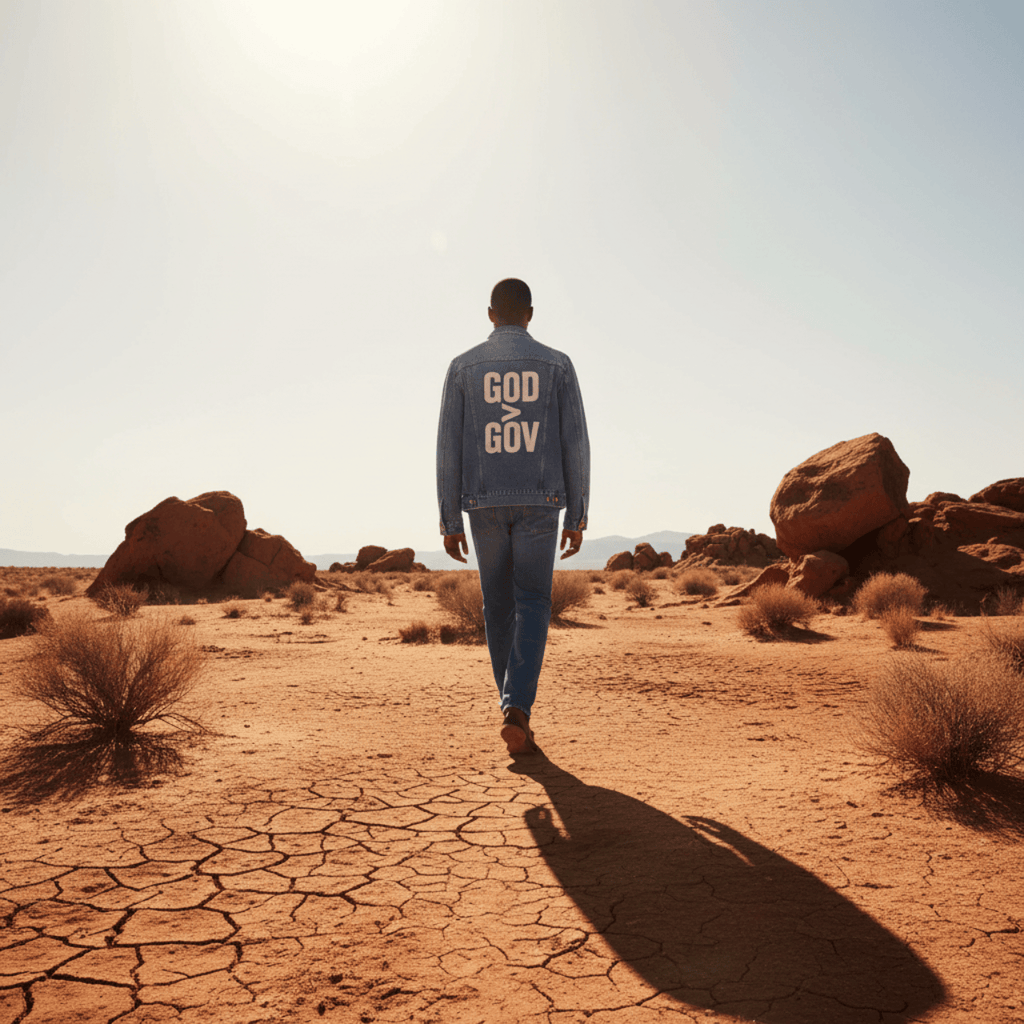Outerwear God > Gov | God Greater Than Government | Rear Print Denim Jacket