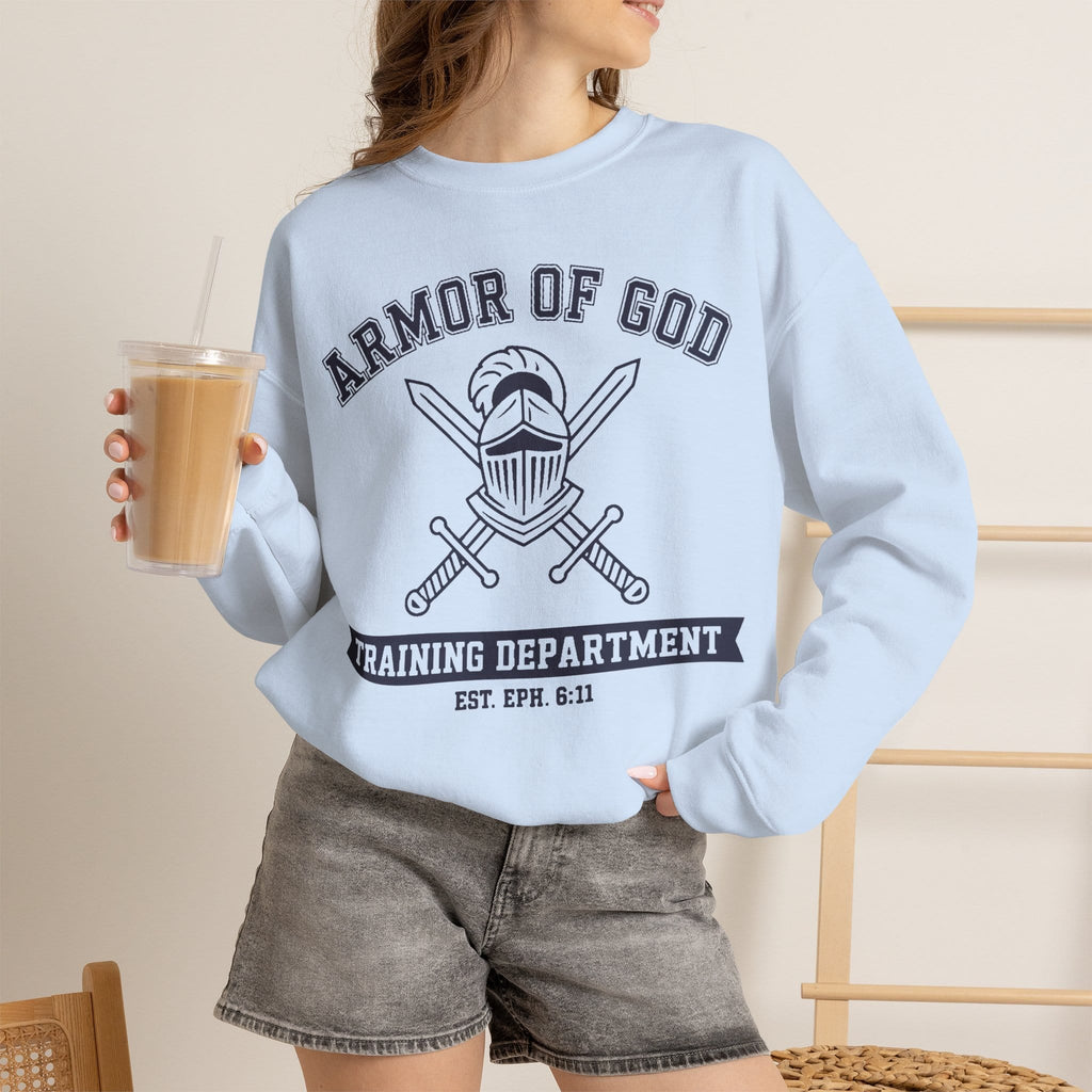 Sweatshirt Armor of God Training Department — Christian Crewneck Sweatshirt