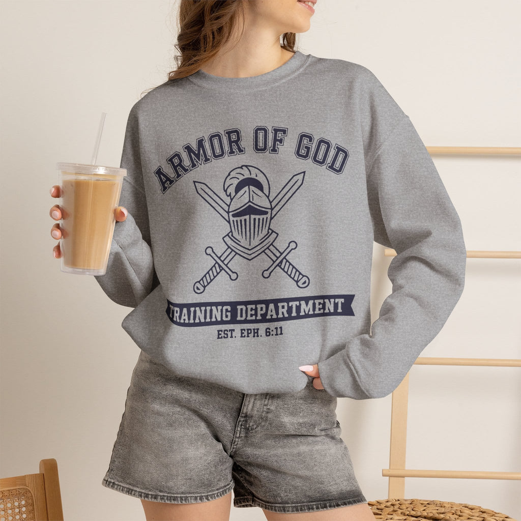 Sweatshirt Armor of God Training Department — Christian Crewneck Sweatshirt