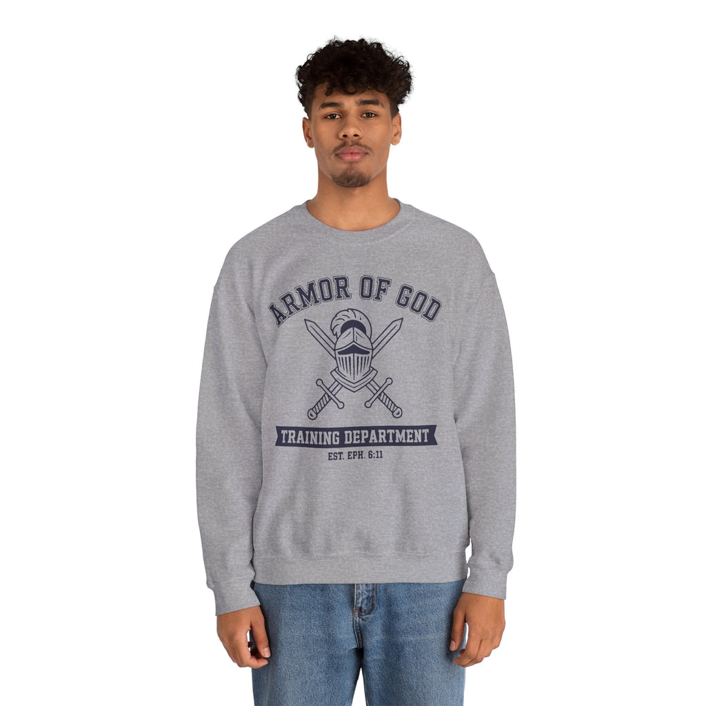 Sweatshirt Armor of God Training Department — Christian Crewneck Sweatshirt