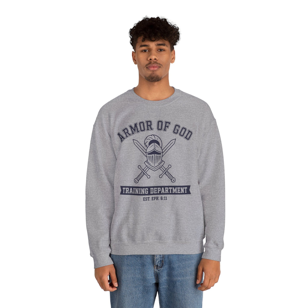 Sweatshirt Armor of God Training Department — Christian Crewneck Sweatshirt