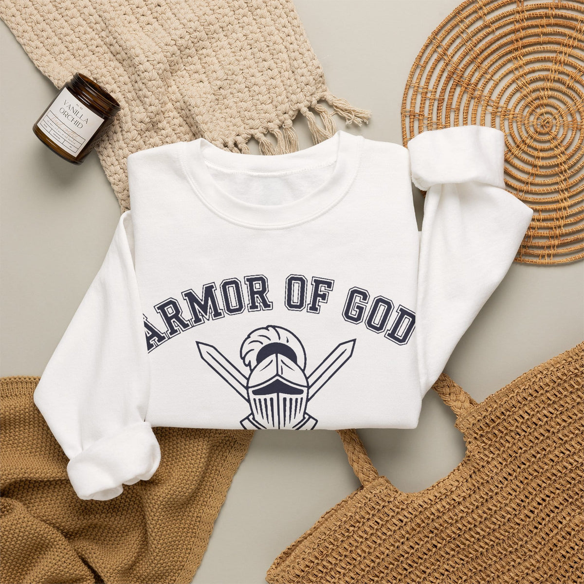 Sweatshirt Armor of God Training Department — Christian Crewneck Sweatshirt