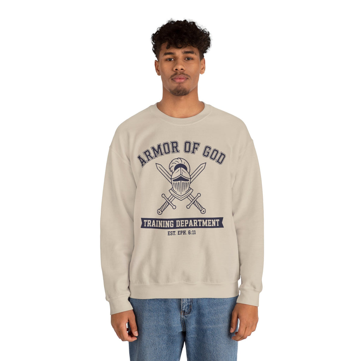 Sweatshirt Armor of God Training Department — Christian Crewneck Sweatshirt