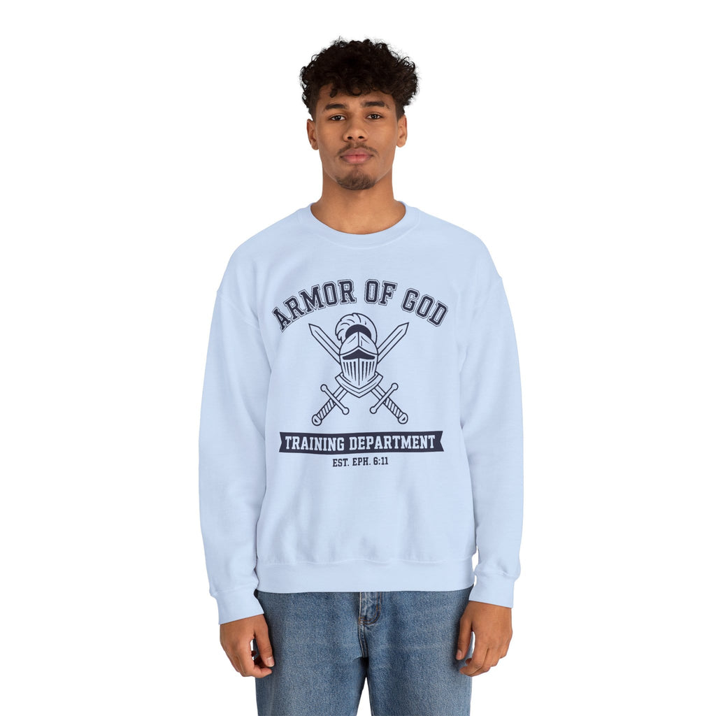 Sweatshirt Armor of God Training Department — Christian Crewneck Sweatshirt