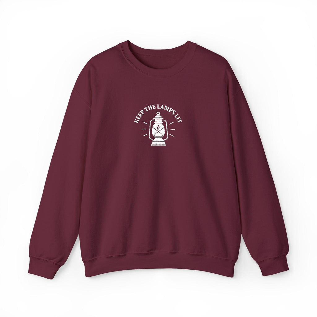 Sweatshirt Keep The Lamps Lit | Embroidered Christian Sweater | Crewneck Sweatshirt