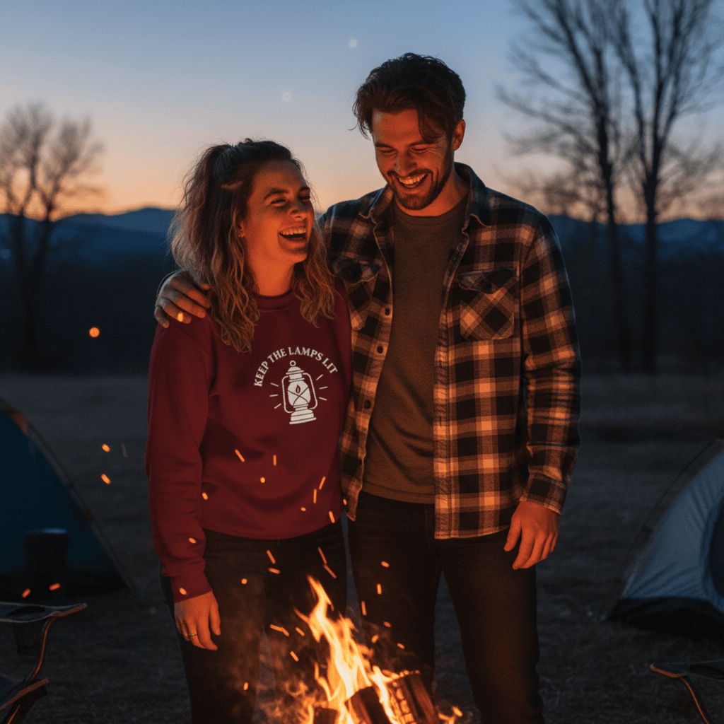 Sweatshirt Keep The Lamps Lit | Embroidered Christian Sweater | Crewneck Sweatshirt