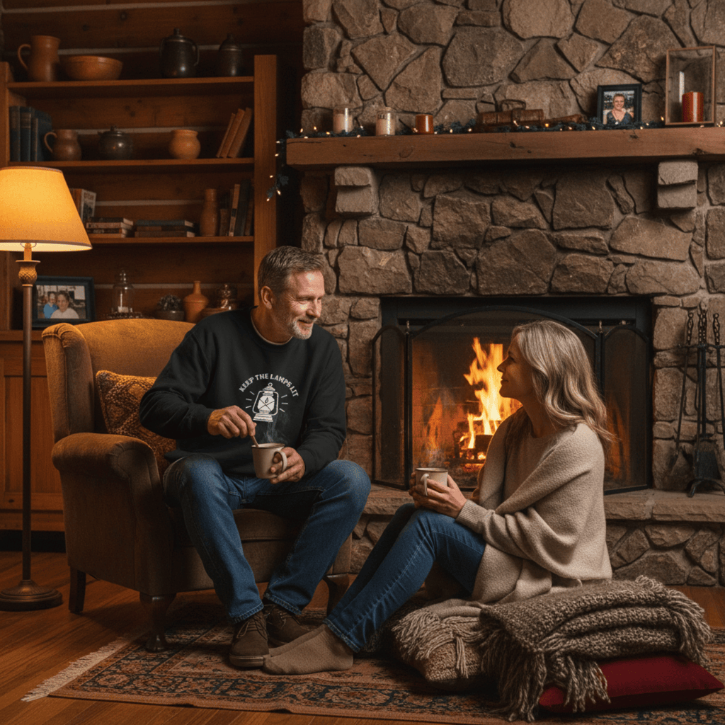 Sweatshirt Keep The Lamps Lit | Embroidered Christian Sweater | Crewneck Sweatshirt