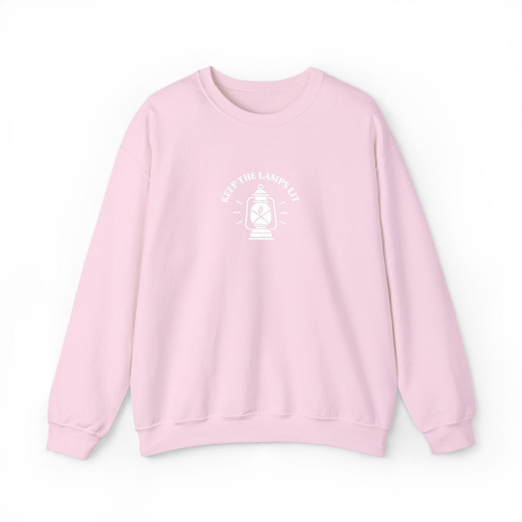 Sweatshirt Keep The Lamps Lit | Embroidered Christian Sweater | Crewneck Sweatshirt