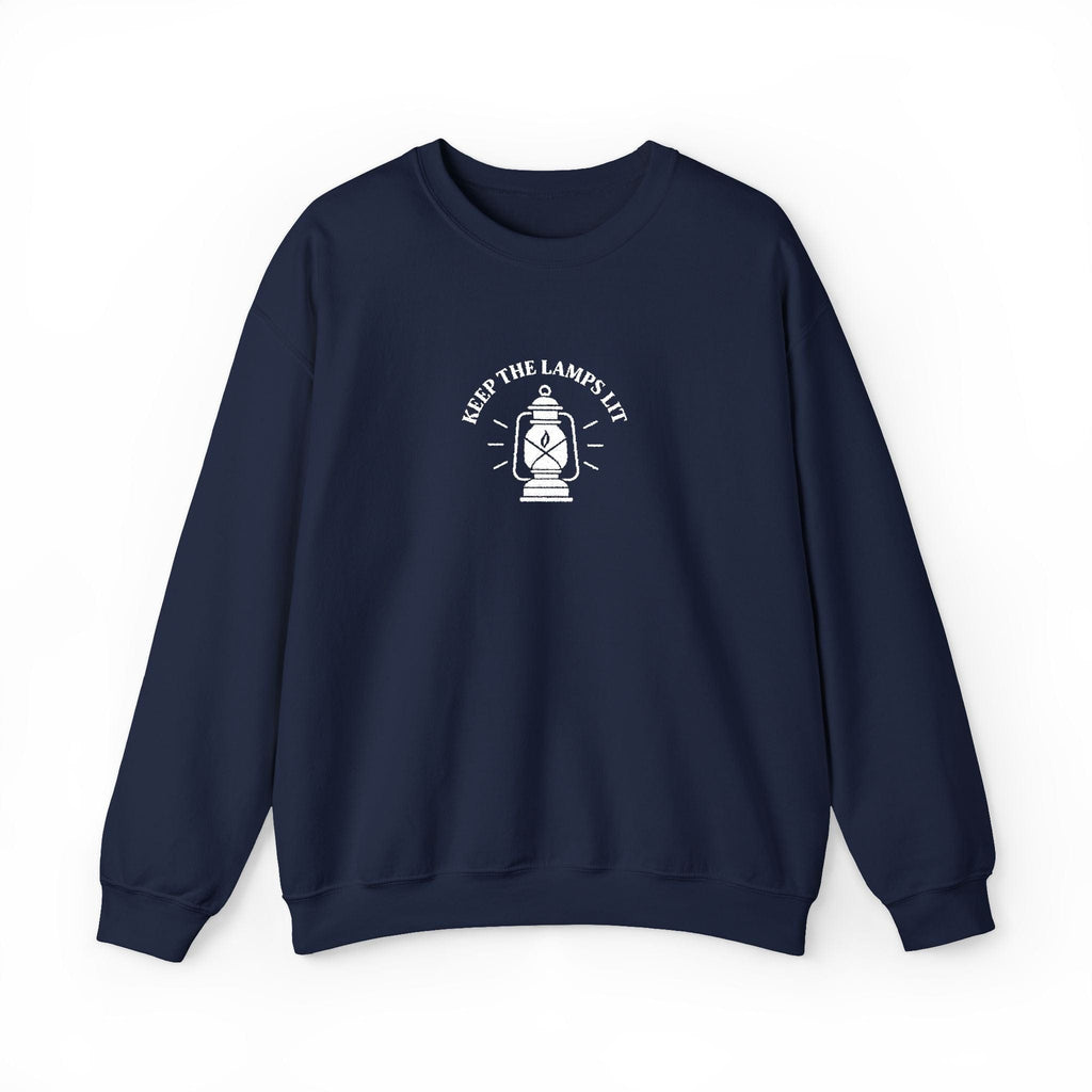 Sweatshirt Keep The Lamps Lit | Embroidered Christian Sweater | Crewneck Sweatshirt