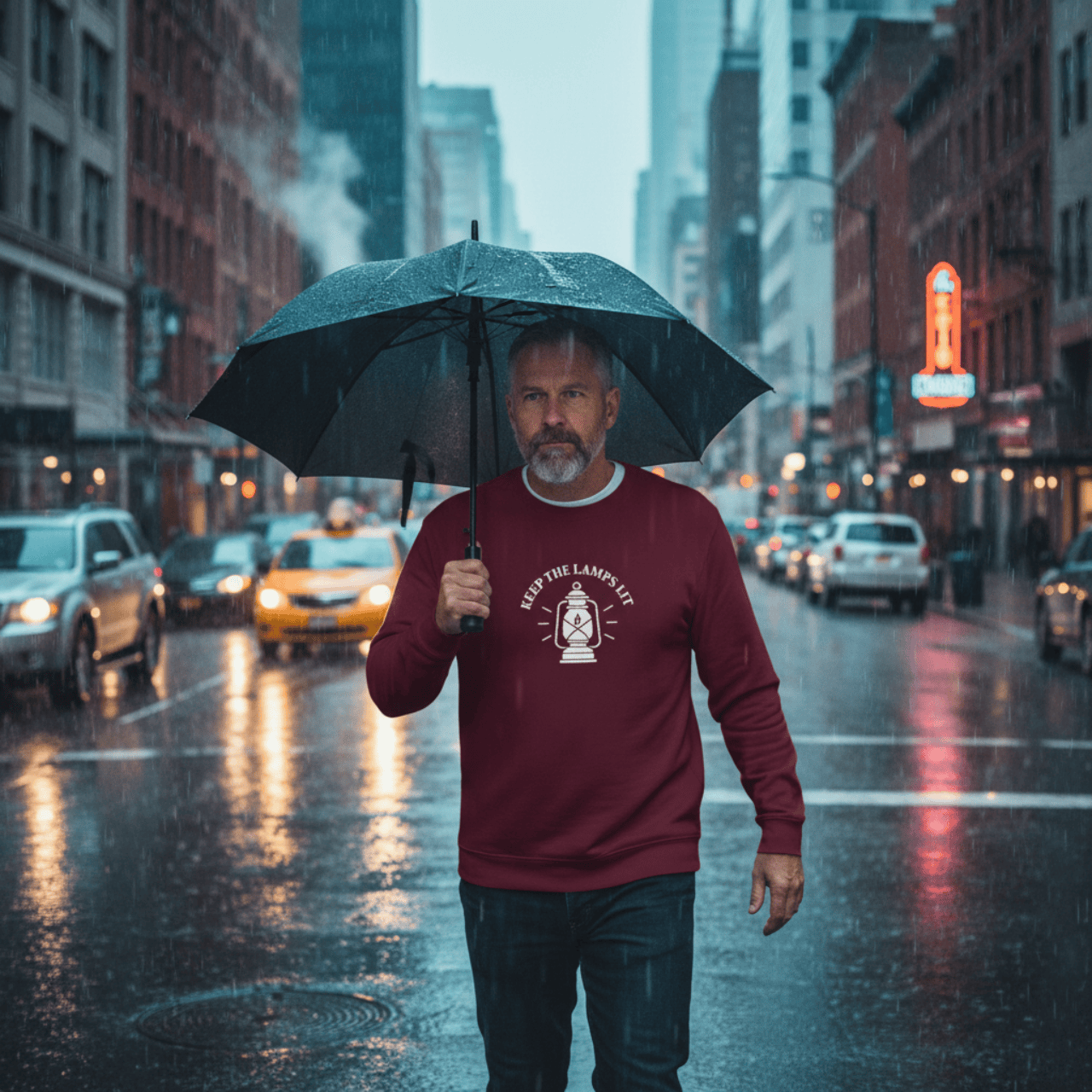 Sweatshirt S / Maroon Keep The Lamps Lit | Embroidered Christian Sweater | Crewneck Sweatshirt