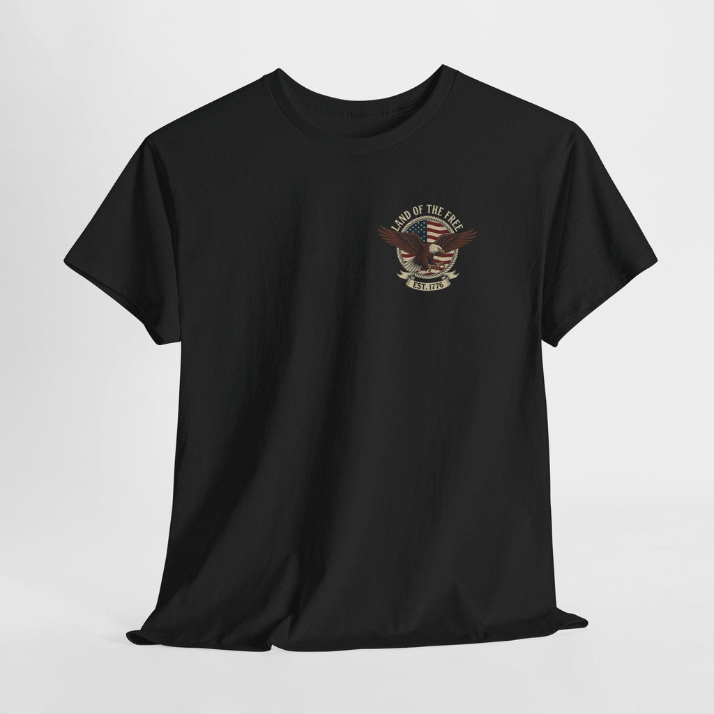 T-Shirt 1776 Land of the Free | Retro Eagle Emblem | Double Print Classic Tee