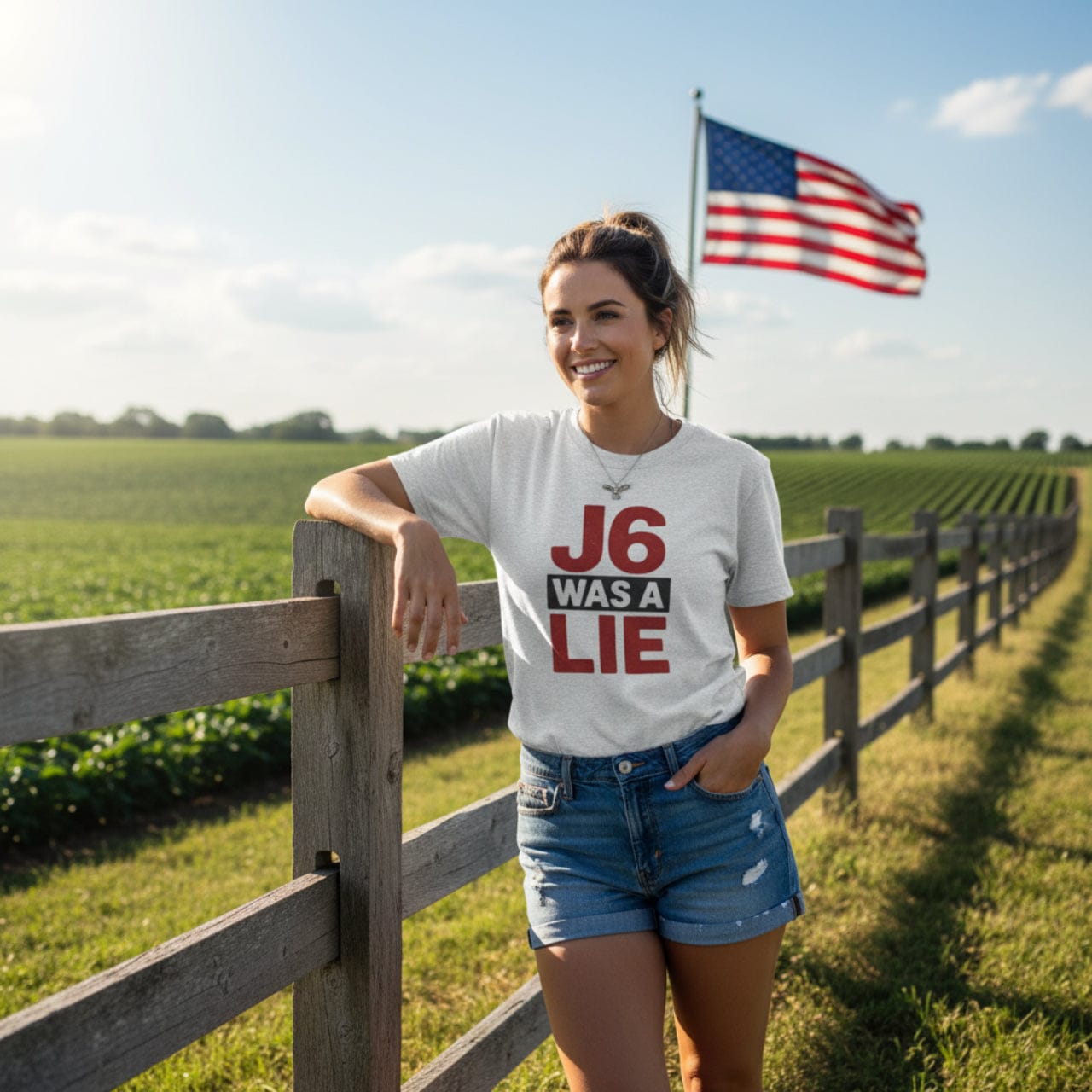 T-Shirt Ash / S J6 Was a Lie | January 6th Narrative Breaker | Premium Cotton Classic Tee